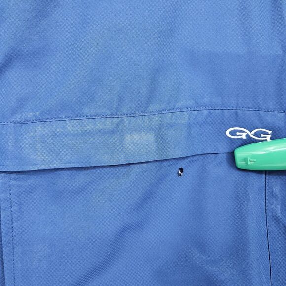 GameGuard Shirt Mens 2X 1024 Caviar Pockets Long Sleeve Blue Button‎ Up FLAWS - Picture 3 of 13